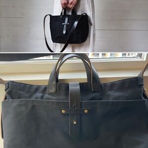 $250 Peg & Awl Waxed Canvas Tote in all black
